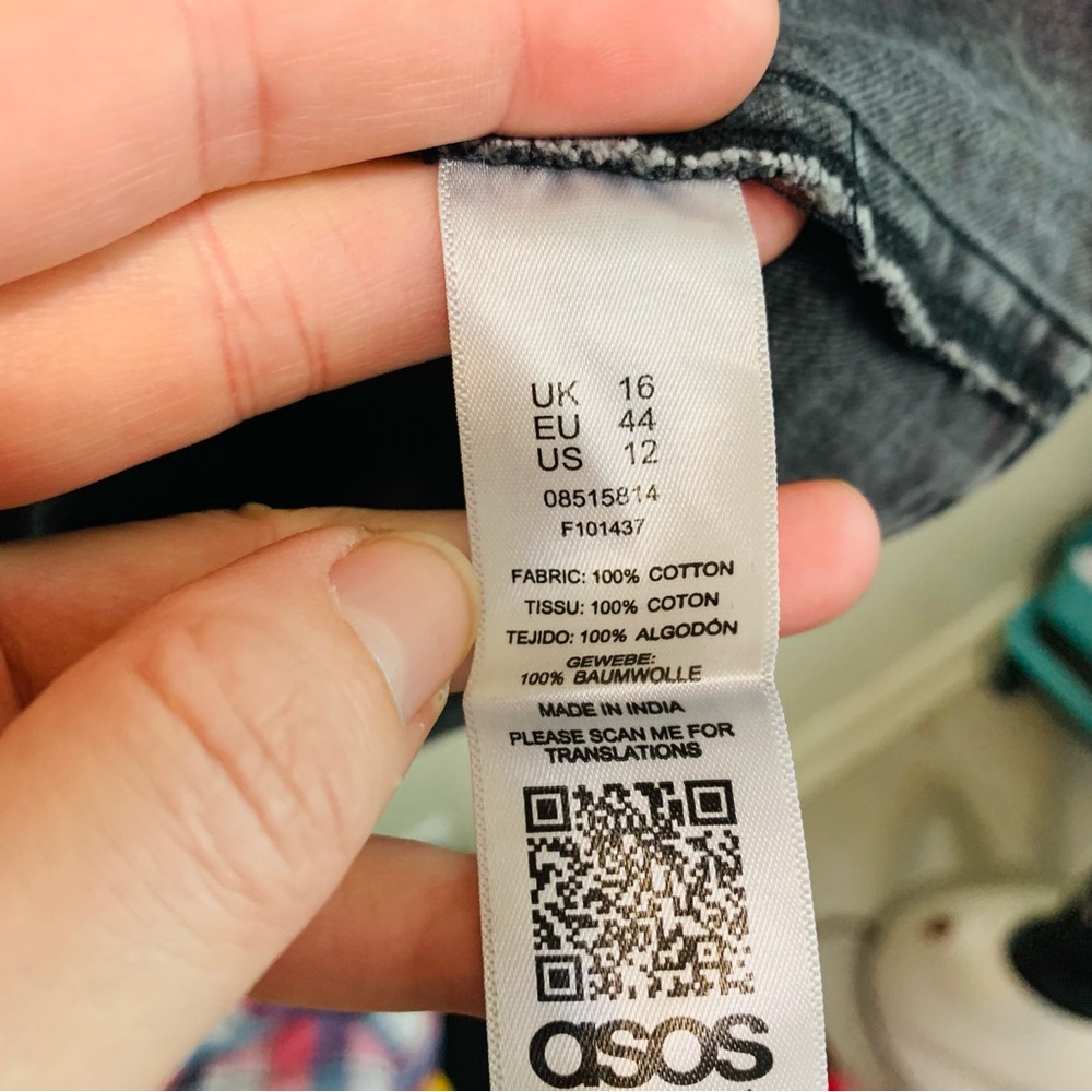 ASOS Black Denim Wrap Dress - Picture 5 of 9